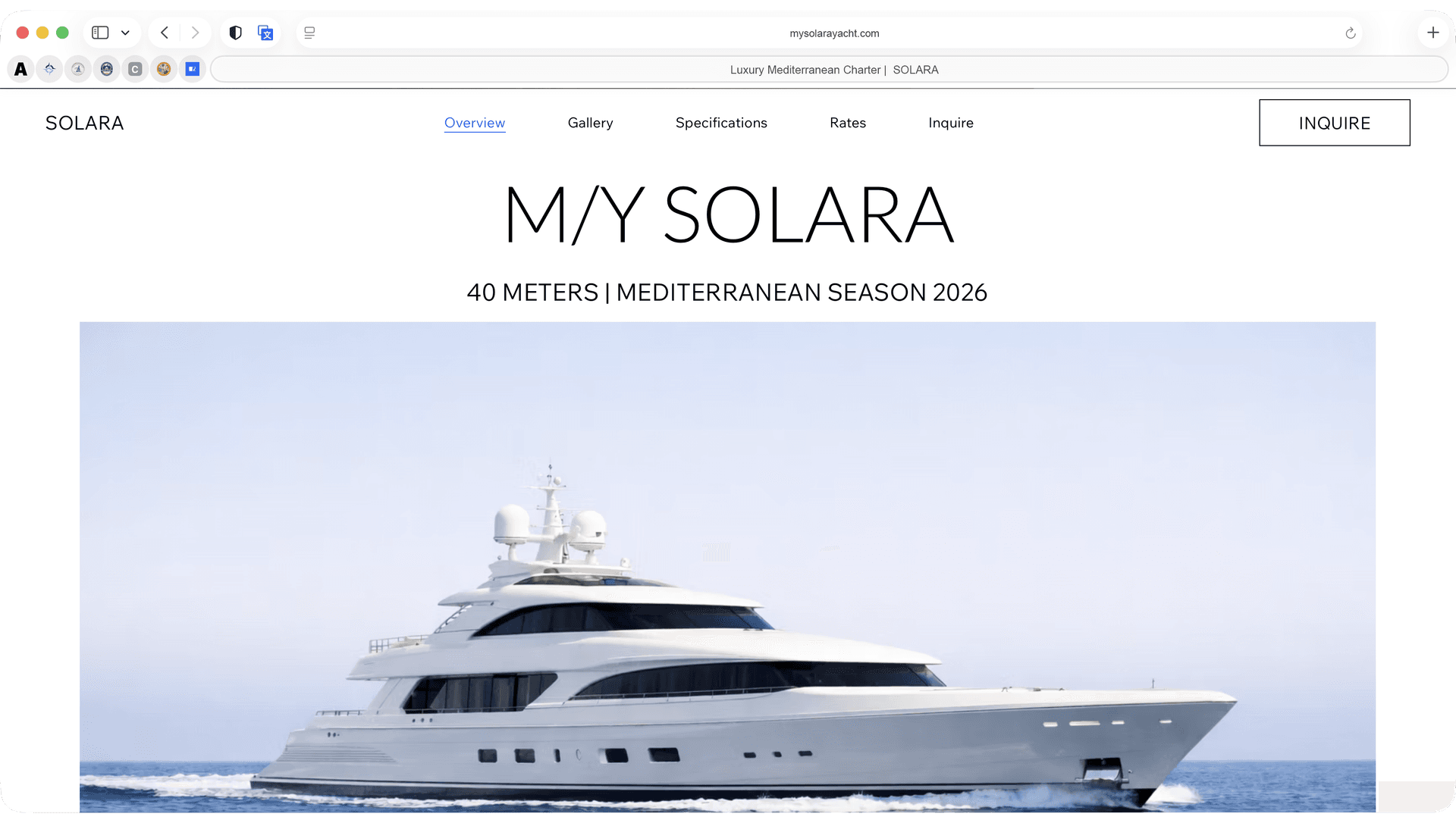 HELM platform example — luxury yacht website B